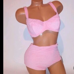 Victorias Secret Bikini Set Push Up Plush Terry Cloth Top 36DD & Bottom L